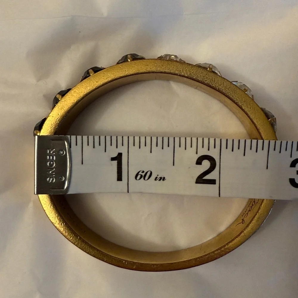 Vintage Coach Gold clasp Bracelet with Black and Clear rhinestones